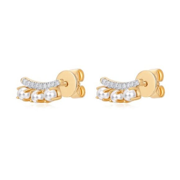 24 Pear Diamond 14K (or 18k upon request) Yellow Gold Stud...